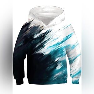 TUONROAD 3D Printed Cool Lightweight Hooded Sweatshirt for kids-SIZE 14-16